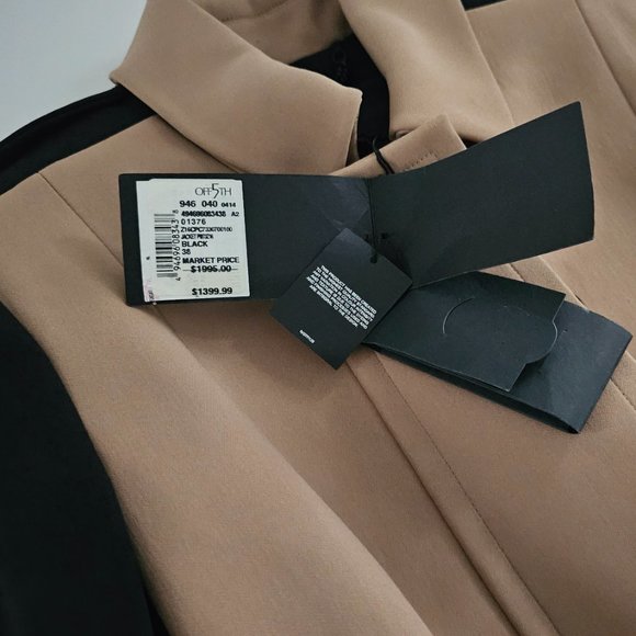 Burberry Prorsum Black and Tan Tailored Peplum Jacket  BRAND NEW!!! AUTHENTIC - Picture 10 of 15